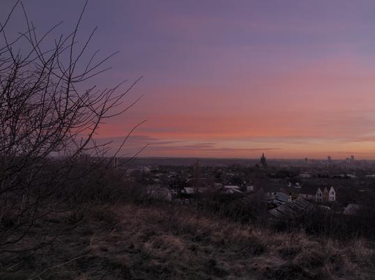 February sunrise glow