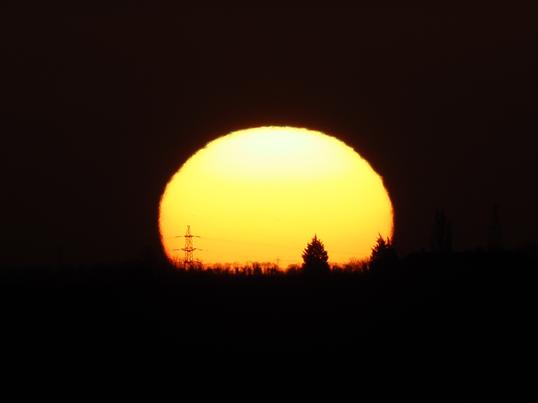 January sunrise silhouettes over south Leeds